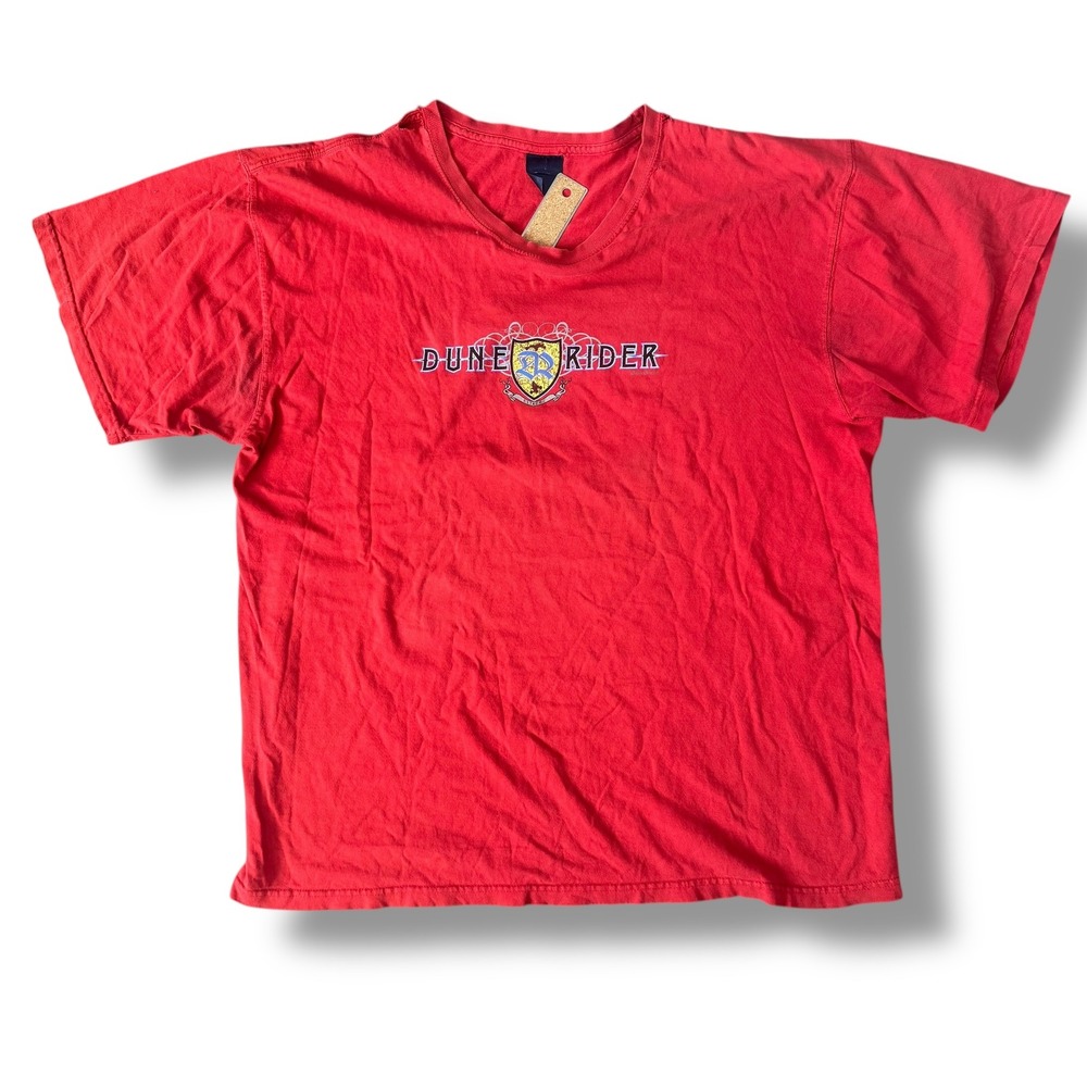 Y2K Quail Hollow Dune Rider ATV Graphic Red T-Shirt Double-Sided Motocross Tee M
